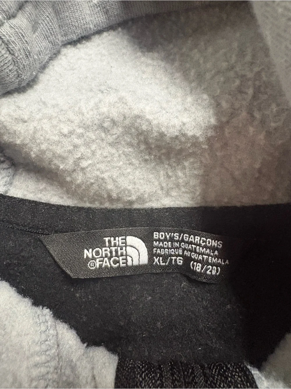 The North Face Boys Light Gray and Black Half-Zip Hoodie